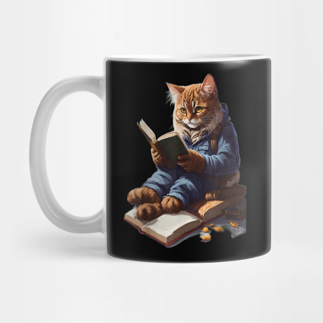 funny Cats Reading A book graphic Cat Kitten Lovers by SmilArt